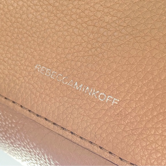 REBECCA MINKOFF REGAN pink leather black hardware top handle zipper closure bag - Picture 7 of 11